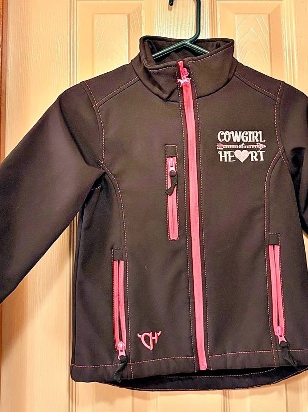 Cowgirl Hardware Kids Black & Pink Soft Shell Jacket